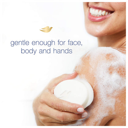 Dove Beauty Bar Gentle Cleanser gor Softer and Smoother Skin with 1/4 Moisturizing Cream White Effectively Washes Away Bacteria, Nourishes Your Skin, 4 oz, 2 Bars