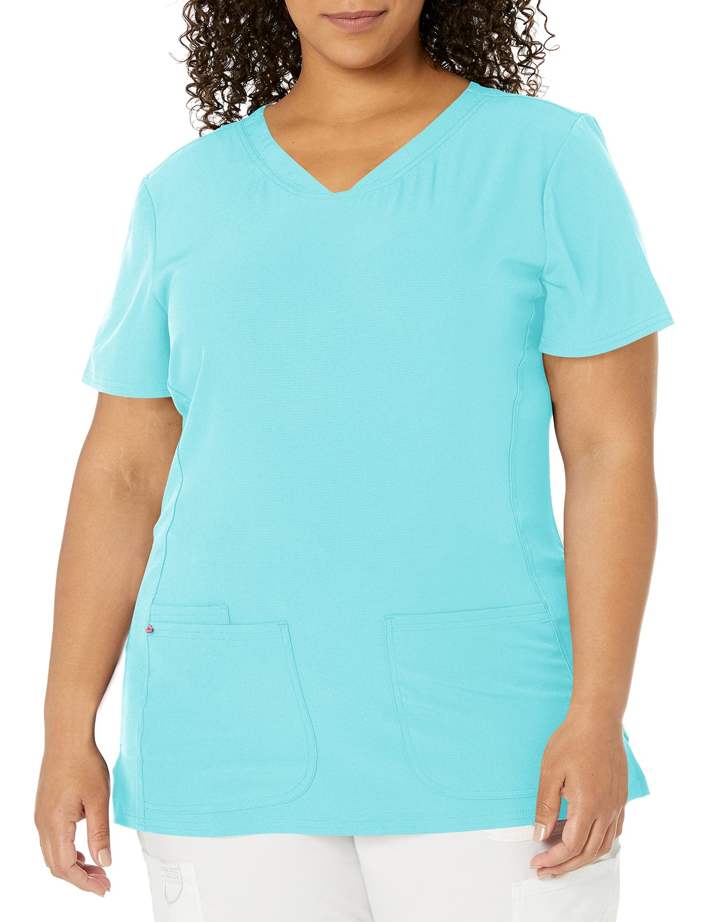 HeartSoul Women's Pitter-Pat V-Neck Scrubs Shirt, Khaki, XX-Small