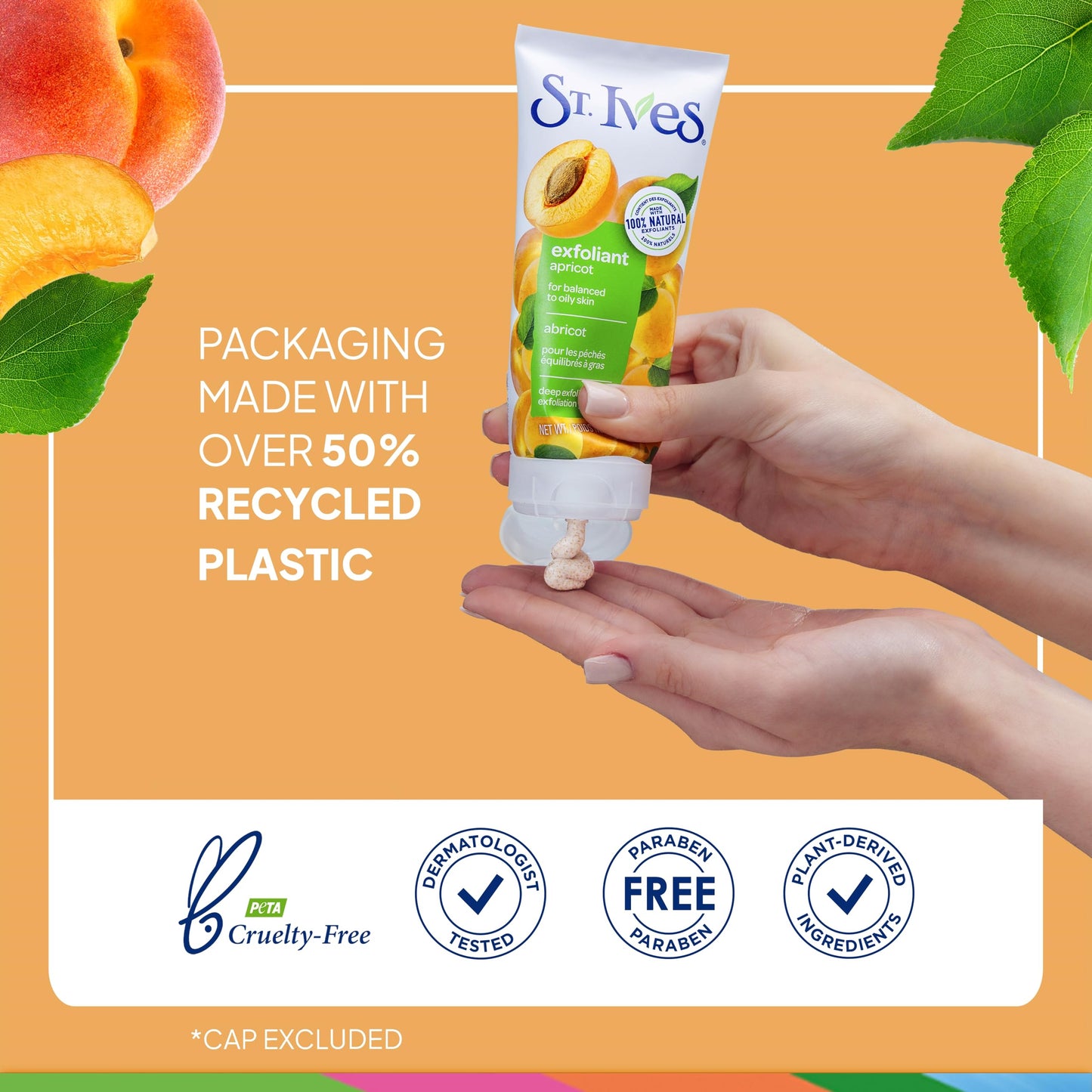 St. Ives Fresh Skin Apricot Face Scrub, Deep Exfoliator Skin Care for Clean, Glowing Skin, Oil-free Facial Scrub Made with 100% Natural Exfoliants, 6 oz, 4 Pack