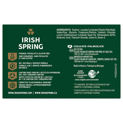 Irish Spring Deodorant Bar Soap Original, 3.75 oz bars, 8 ea (Pack of 4)