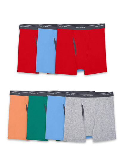Fruit of the Loom Boys' Boxer Briefs with Coolzone Fly, 168 Pack-Assorted Colors, X-Large