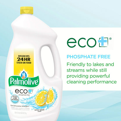 Palmolive - 142706 PALMOLIVE eco+ Lemon Splash Automatic Dishwashing Gel, Dish Soap, 75 Fluid Ounce Bottle (Case of 6) (Model Number: 42706CT)