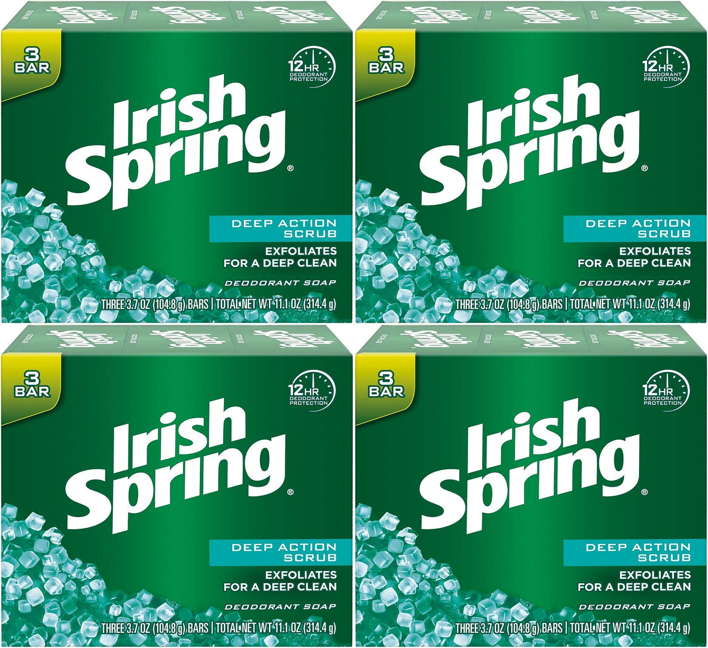 Irish Spring Deep Action Scrub Deodorant Soap, 8 bars of 3.75 ounces each
