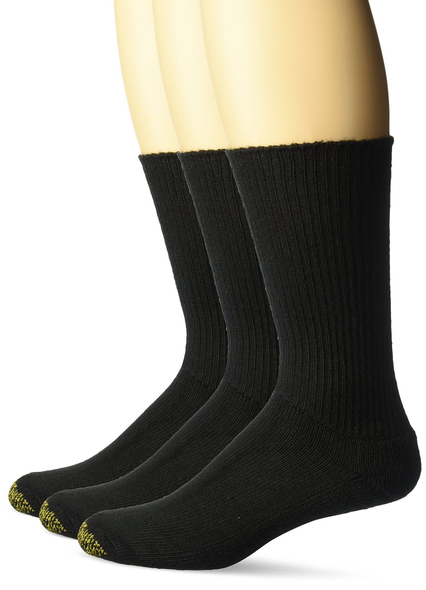 Gold Toe Men's Cushion Foot Fluffies Sock - One Size - Black, 3-Pack