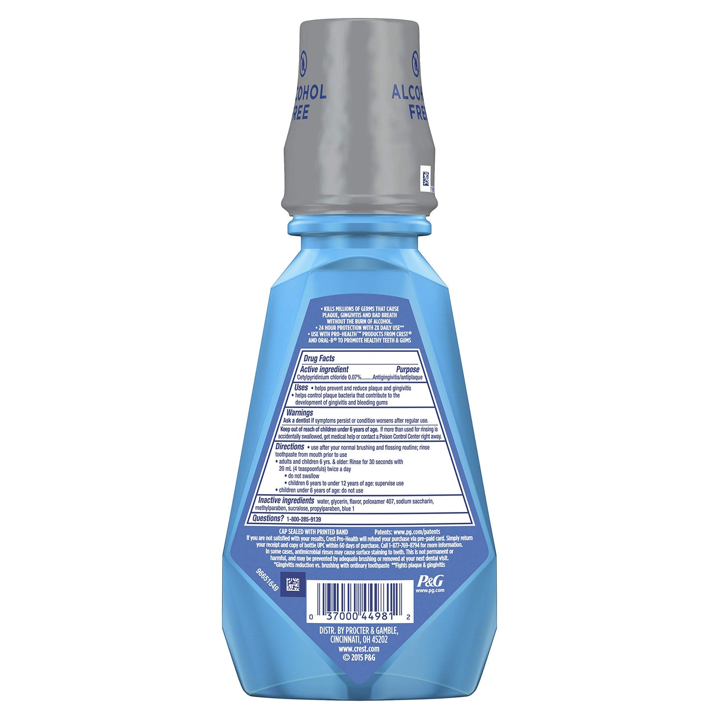 Crest Pro-Health Mouthwash, Alcohol Free, Clean Mint Multi-Protection, 500 mL (16.9 fl oz)