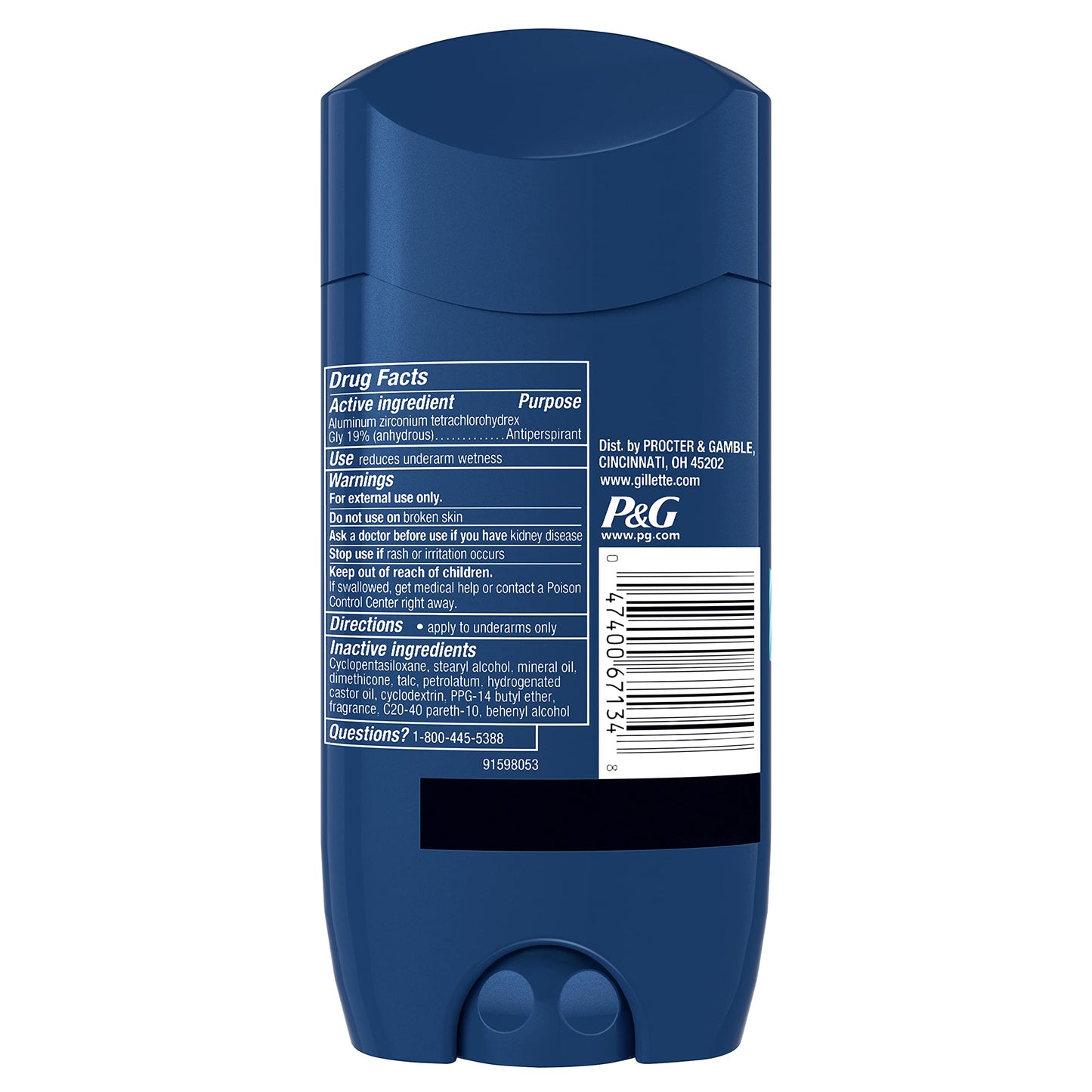 Gillette Antiperspirant Deodorant for Men, Invisible Solid, Cool Wave, 72 Hr. Sweat Protection, 3.4 oz