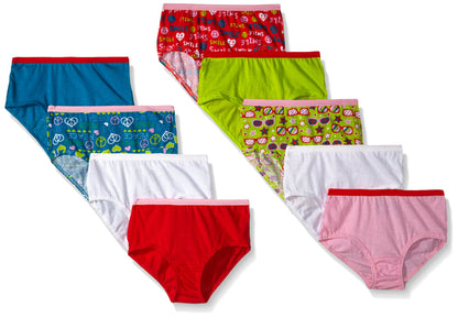 Fruit of the Loom Big Girls' Brief, Assorted, 8 (Pack of 9)