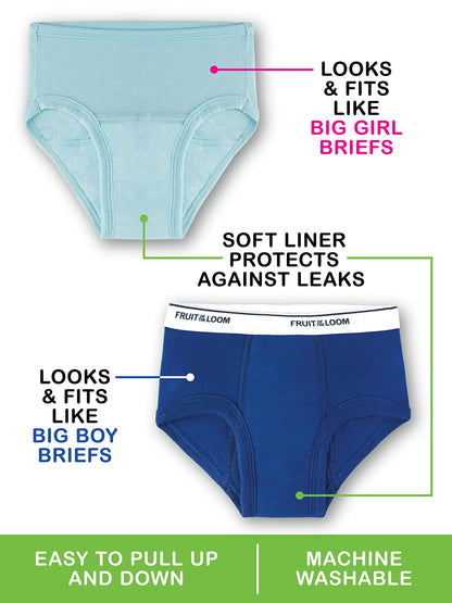 Fruit of the Loom Baby Toddler Potty Training Underwear (6 Pack), Boys Brief-Assorted Color, 3T
