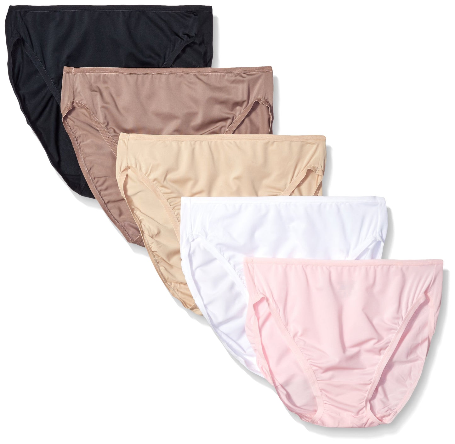 Fruit of the Loom Women's 5 Pack Microfiber Hi-Cut Panties, Multicolor, 9