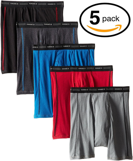 Hanes Men's 5-Pack Comfort Soft Waistband Boxer Briefs (XX-Large, Ultimate & Sport)