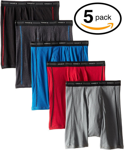 Hanes Men's 5-Pack Comfort Soft Waistband Boxer Briefs (XX-Large, Ultimate & Sport)