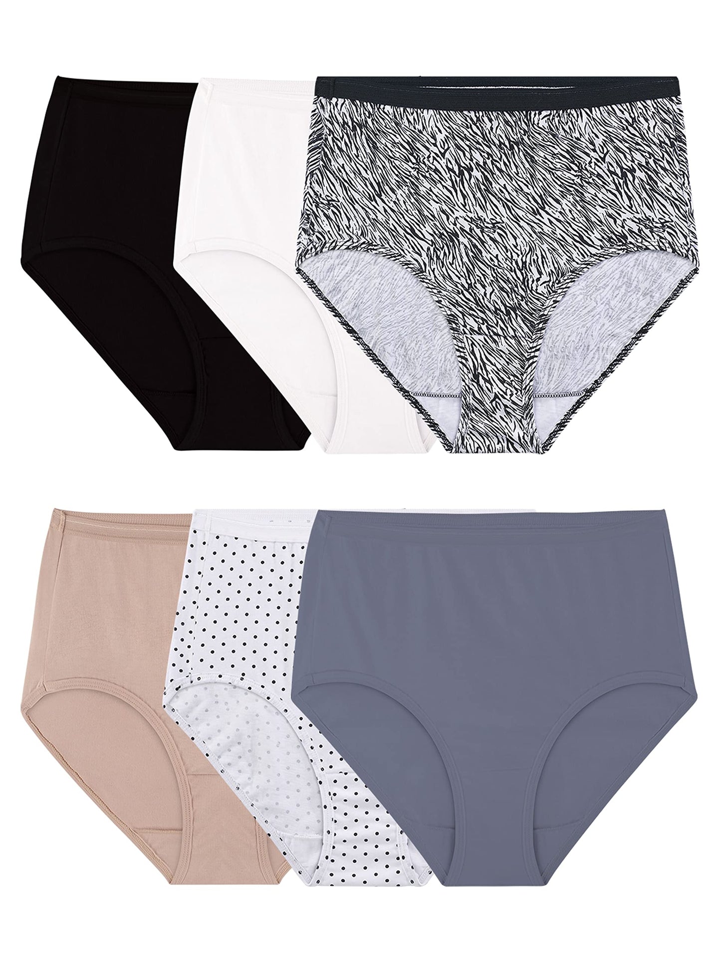 Fruit of the Loom womens Tag Free Cotton Panties (Regular & Plus Size) Briefs, Brief - 10 Pack Body Tones, 9 US