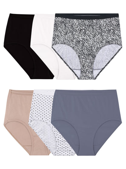 Fruit of the Loom womens Tag Free Cotton Panties (Regular & Plus Size) Briefs, Brief - 10 Pack Body Tones, 9 US