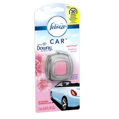Febreze Car Odor-Eliminating Air Freshener, Downy April Fresh scent, 2 count (Pack of 4)
