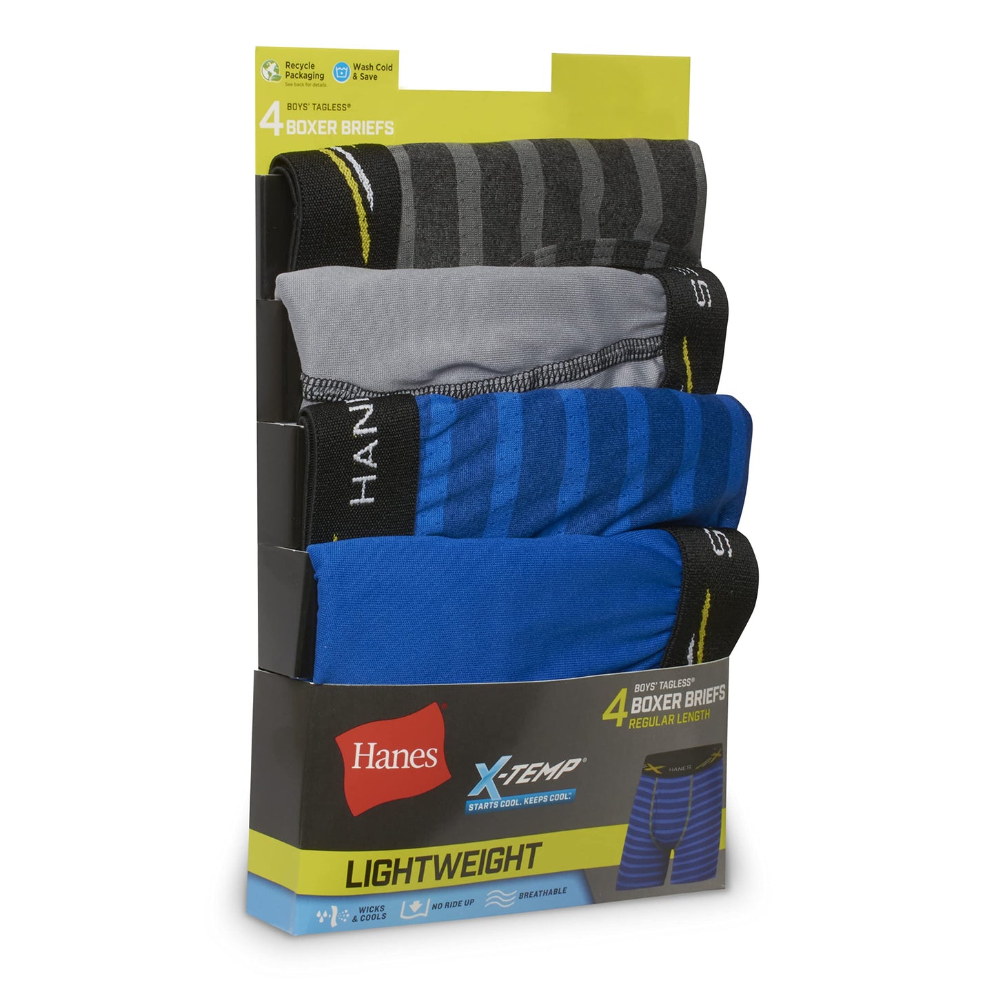 Hanes Boys' Boxer Brief, Assorted Stripes & Solids, Small