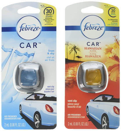 Febreze Car Air Fresheners, New Car Scent, Odor Eliminator for Strong Odors Car Vent Clips (2 Count)