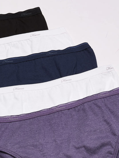 Hanes Women's 10-Pack Hi-Cut Panty (Assorted, Size 5)