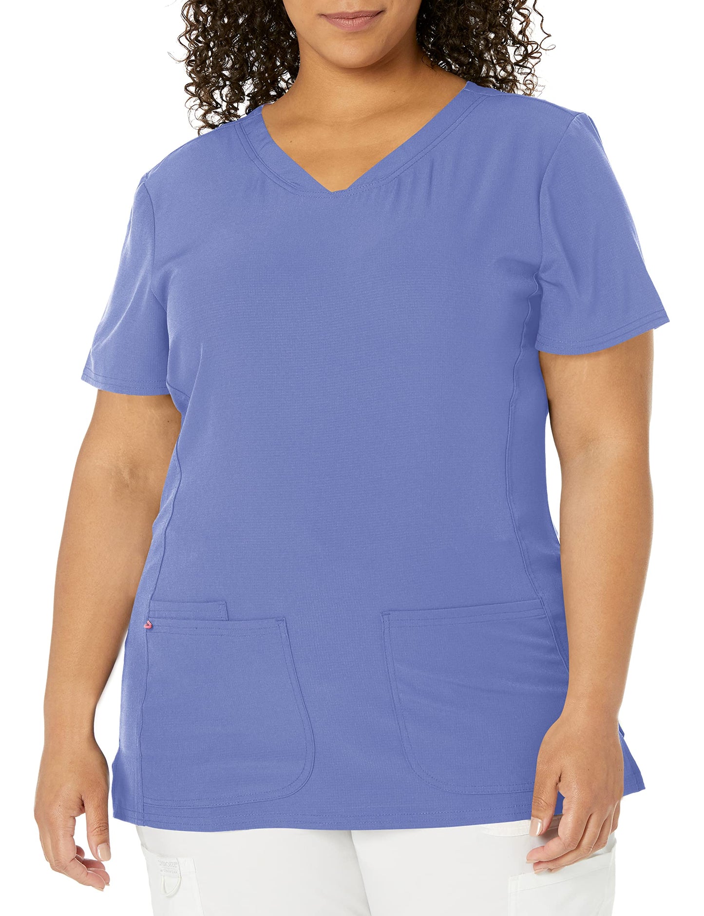 HeartSoul Women's Pitter-Pat V-Neck Scrubs Shirt, Khaki, XX-Small