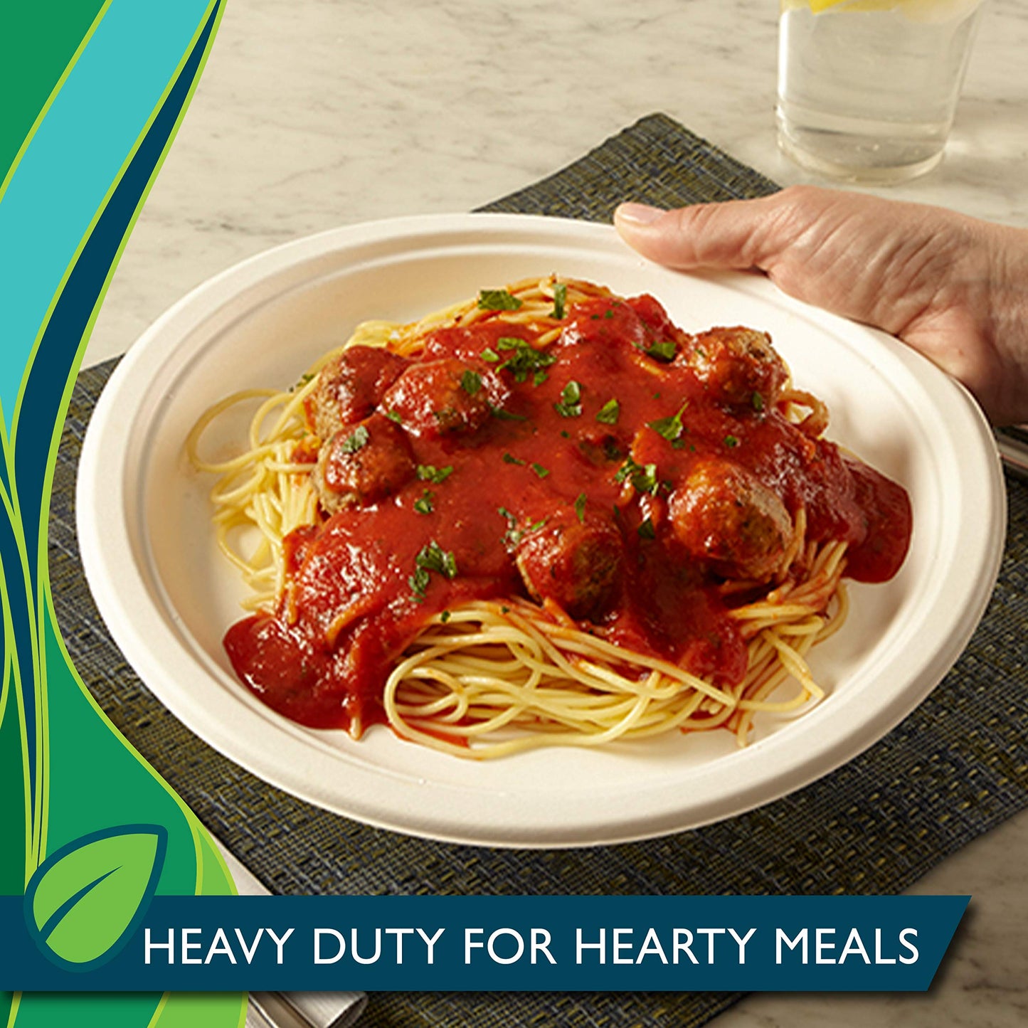 Hefty EcoSave Disposable Plates, Made from Plant Based Materials, Heavy Duty Paper Plates, 10 ⅛ Inch Disposable Plates (16 Count, Pack of 4)