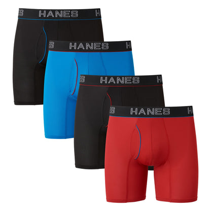 Hanes Ultimate Men's Comfort Flex Fit Ultra Lightweight Mesh Boxer Briefs, 4-Pack, Assorted 2-4 Pack, Large