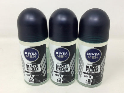 Nivea for Men Deodorant Roll On 1.69 Oz (Invisible B&W Power) Pack of 3