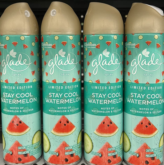 Glade Air Freshener Spray - Stay Cool Watermelon - Spring Collection 2022 - Pack of 4 Cans