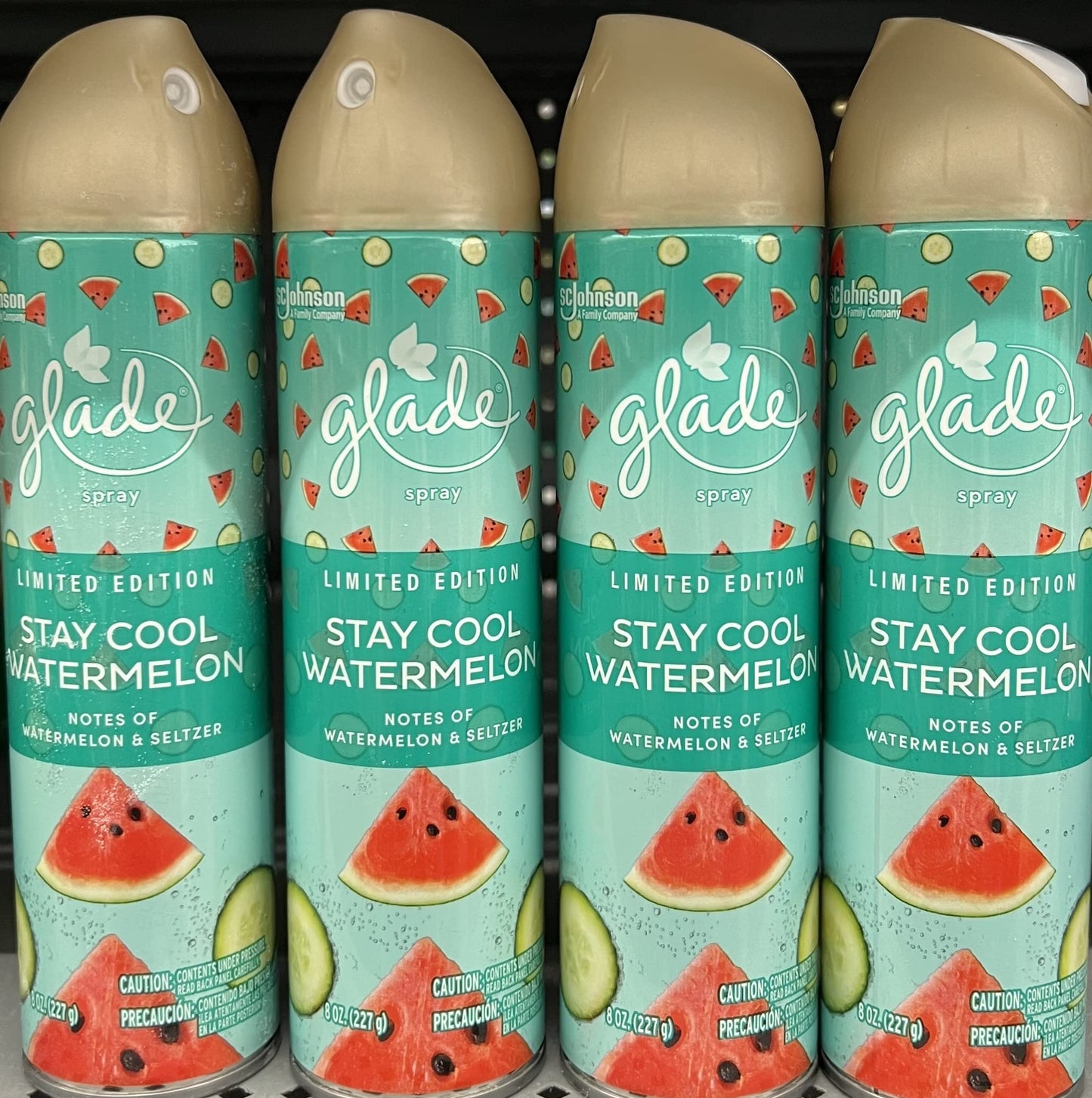 Glade Air Freshener Spray - Stay Cool Watermelon - Spring Collection 2022 - Pack of 4 Cans