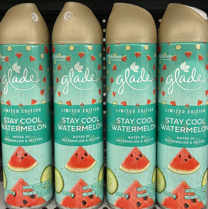 Glade Air Freshener Spray - Stay Cool Watermelon - Spring Collection 2022 - Pack of 4 Cans
