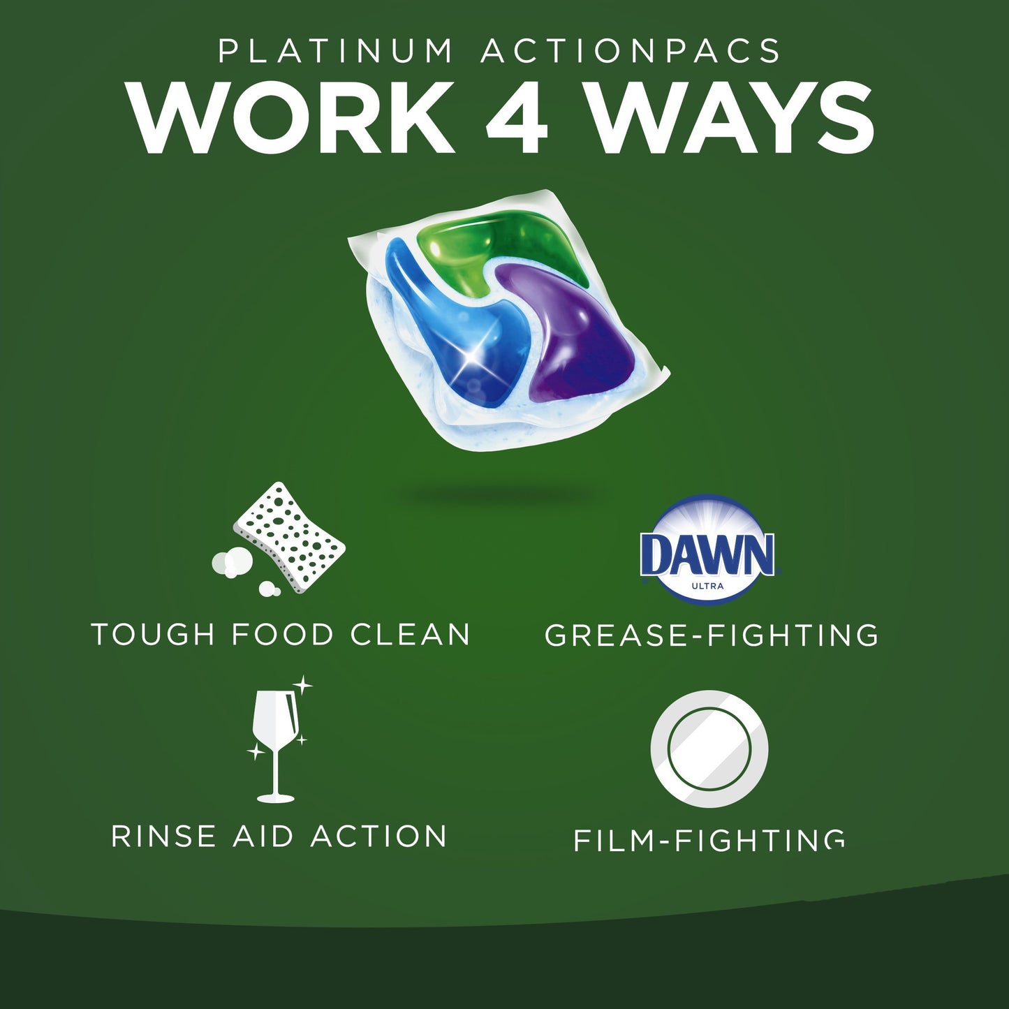 Cascade Platinum ActionPacs Dishwasher Detergent Fresh Scent 52 Count