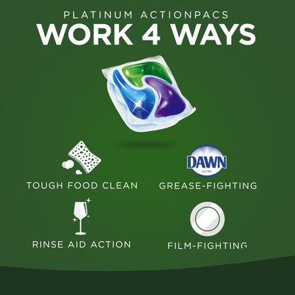 Cascade Platinum ActionPacs Dishwasher Detergent Fresh Scent 52 Count