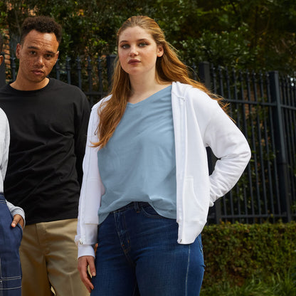 Hanes Women's EcoSmart Full-Zip Hoodie Sweatshirt, Light Steel, Small