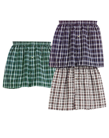 Hanes Boys Red Label Tartan Boxer 3 Pack Small