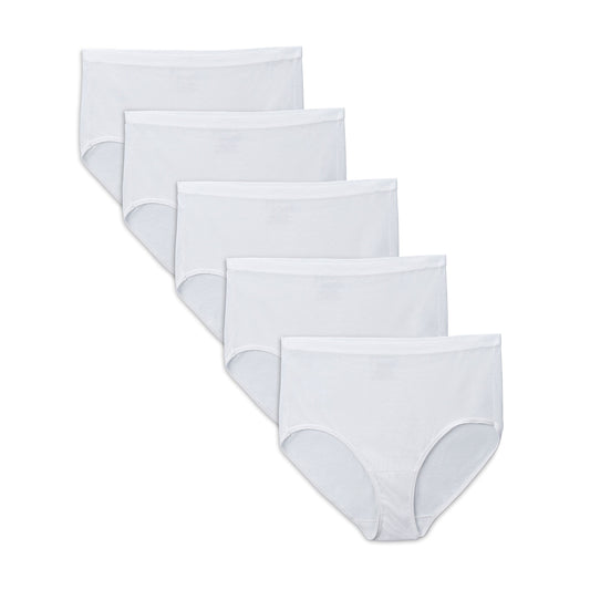 Fruit of the Loom Women's Plus Size "Fit For Me" 5 Pack Original Cotton Brief Panties