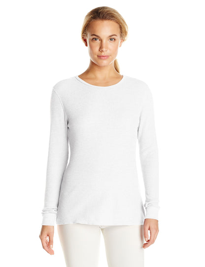 Fruit of the Loom Women's Waffle Thermal Underwear Top, Black Soot, XX-Large