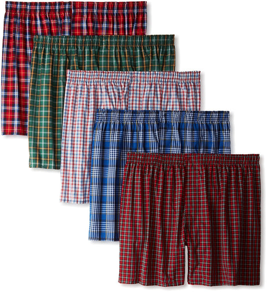 Hanes Men's Five-Pack Ultimate Tartan Boxers (Tartan Plaid, XXX-Large)
