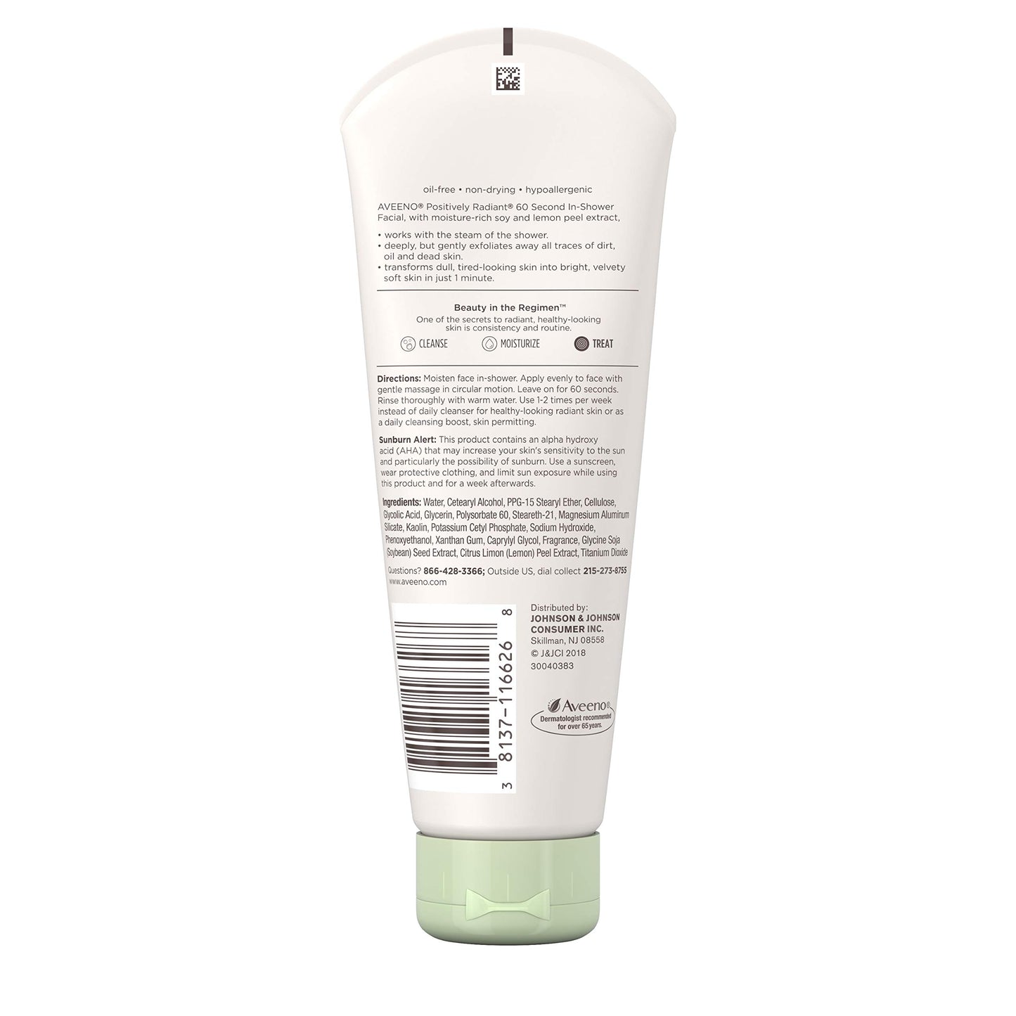 Aveeno Positively Radiant 60-Second Conditioner In Shower Facial 5 Ounce (147 milliliter)