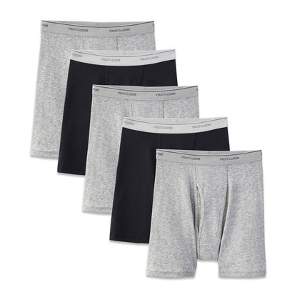 Fruit of the Loom Mens Coolzone Boxer Briefs Extended Sizes 4 Pack, 2XL Black/Grey