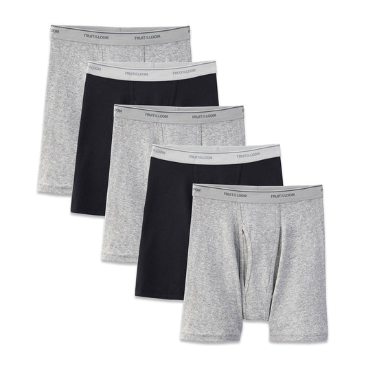 Fruit of the Loom Mens Coolzone Boxer Briefs Extended Sizes 4 Pack, 2XL Black/Grey