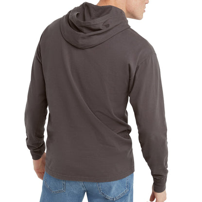Hanes Comfortblend Men's T-Shirt, Long-Sleeved Hoodie, Garment Dyed Cotton Tee, New Railroad Gray