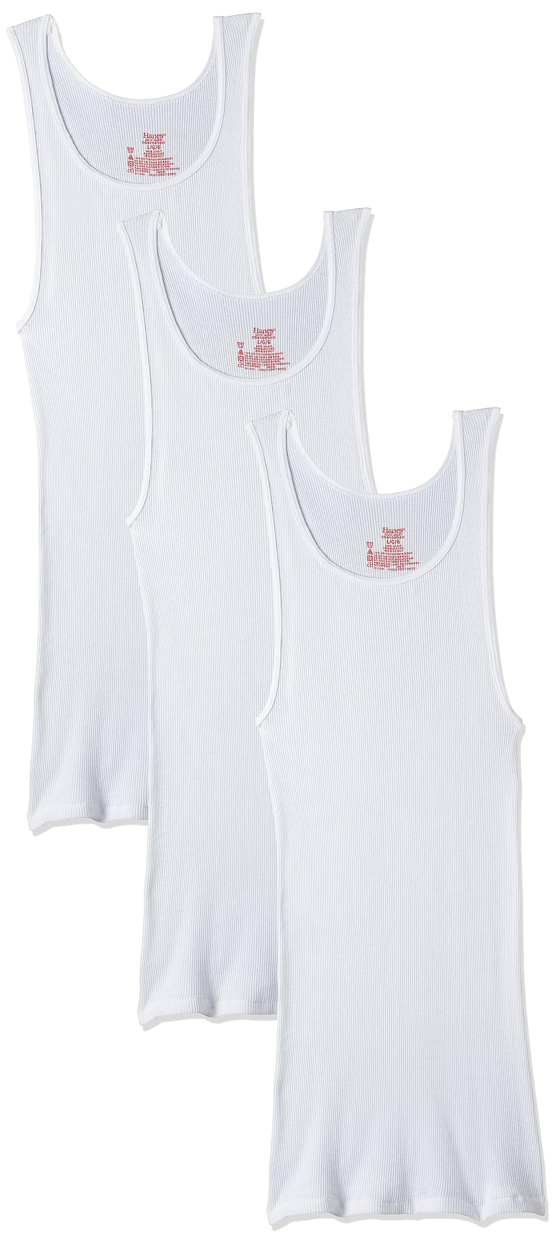 Hanes Men's 3 Pack Ultimate Tagless Tank (XXXX-Large Tall, White)