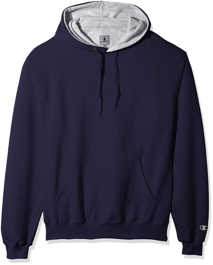 Champion Men's Cotton Max Pullover Hoodie, Silver/Gray, X Small