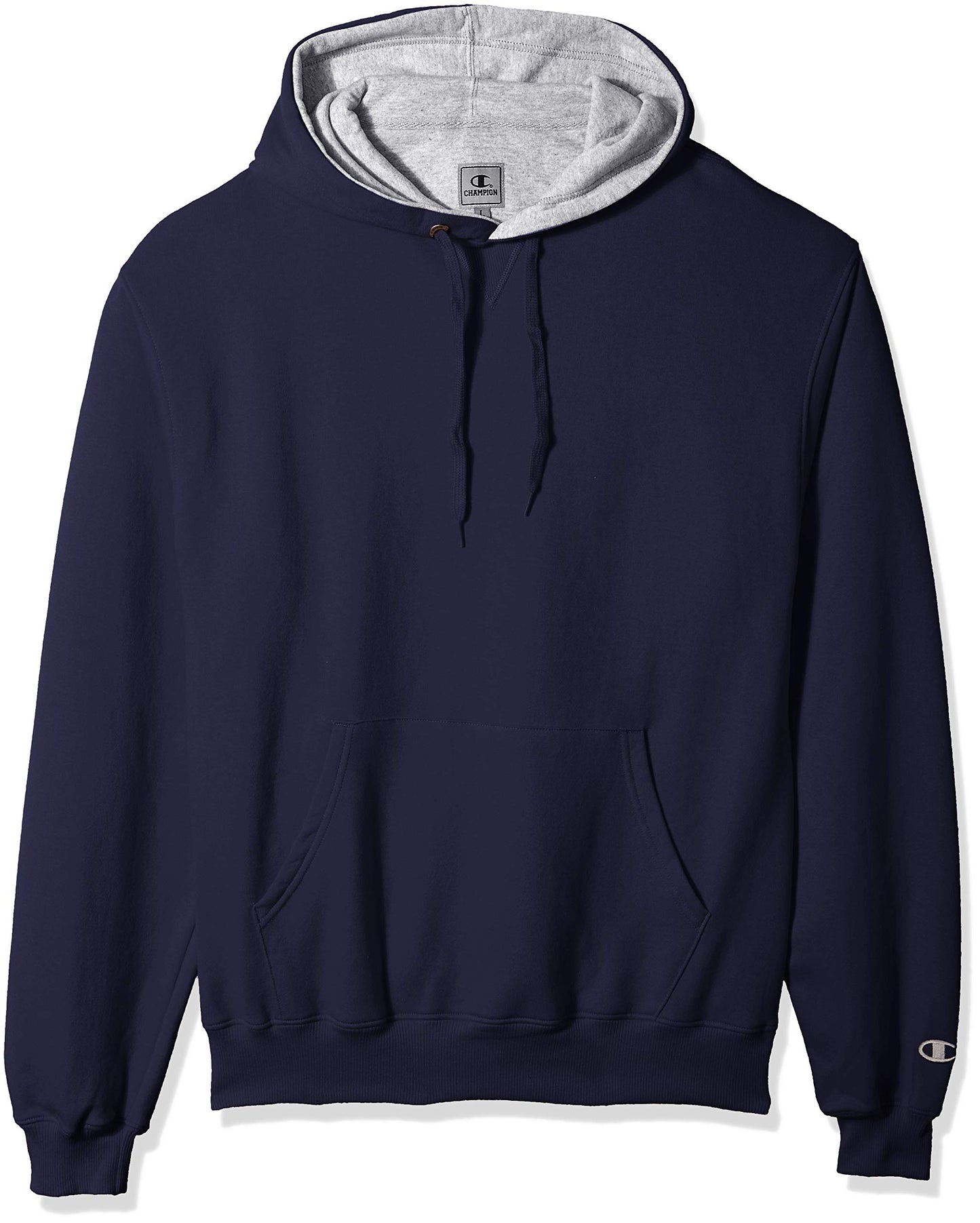 Champion Men's Cotton Max Pullover Hoodie, Silver/Gray, X Small