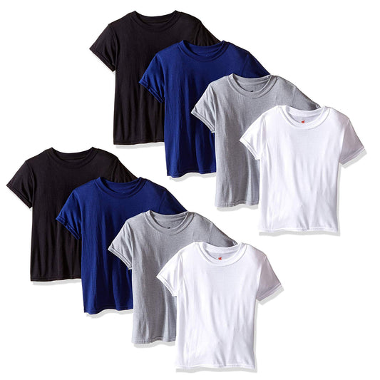 Hanes Big Boys t-Shirts-8 Pack Tees X-Temp Crew T-Shirts for Boys 4 Colors (X-Large) Assorted