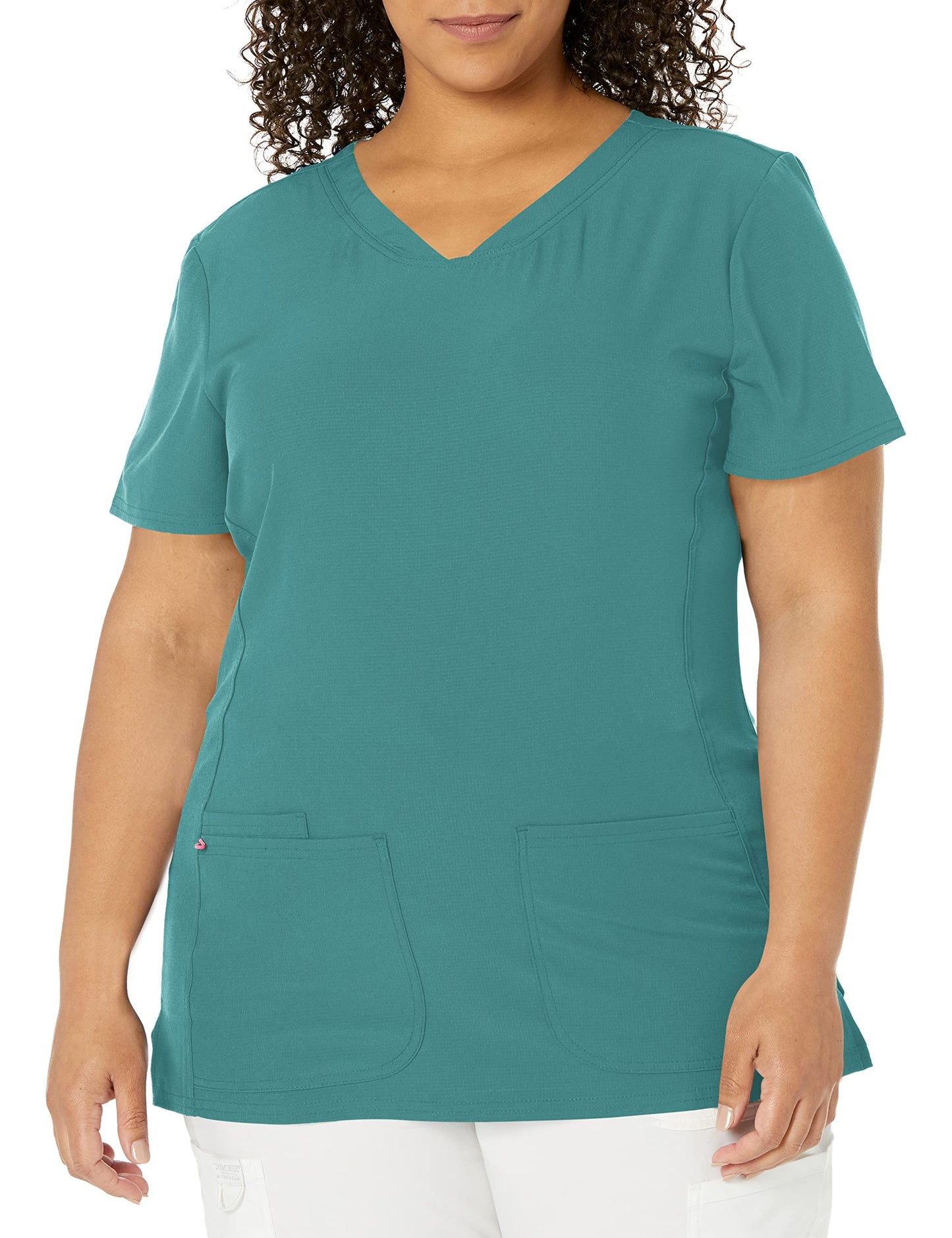 HeartSoul Women's Pitter-Pat V-Neck Scrubs Shirt, Khaki, XX-Small