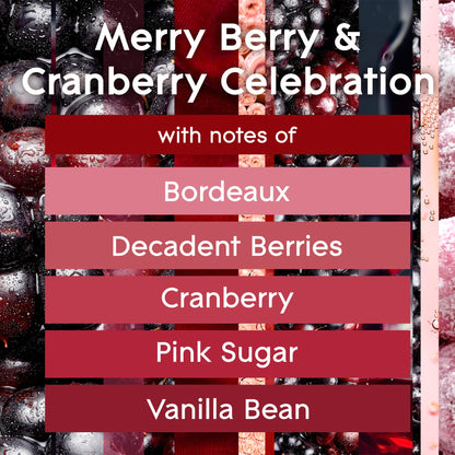 Glade Candle Jar, Air Freshener, 2in1, Merry Berry & Cranberry Celebration, Limited Edition Scent, 3.4 Oz, 2 Count
