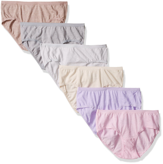 Fruit Of The Loom Women's 6 Pack Hipster, Assorted, 9/2XL