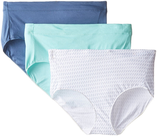 Hanes Women's 3 Pack Constant Comfort X-Temp Modern Brief Panty, Assorted, 6
