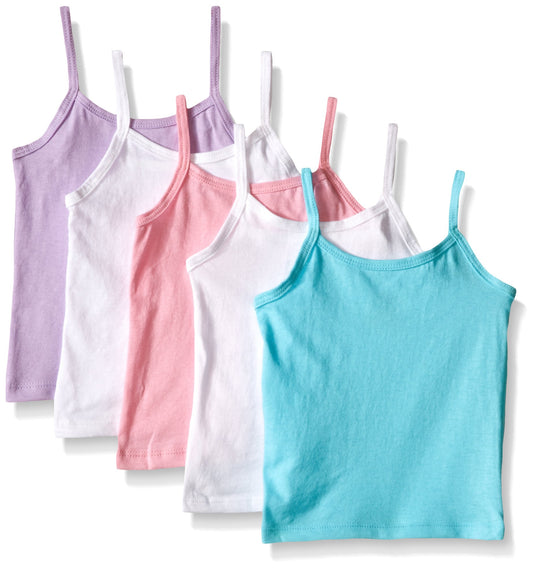 Hanes Girls' Cami Assorted 5-Pack, 4