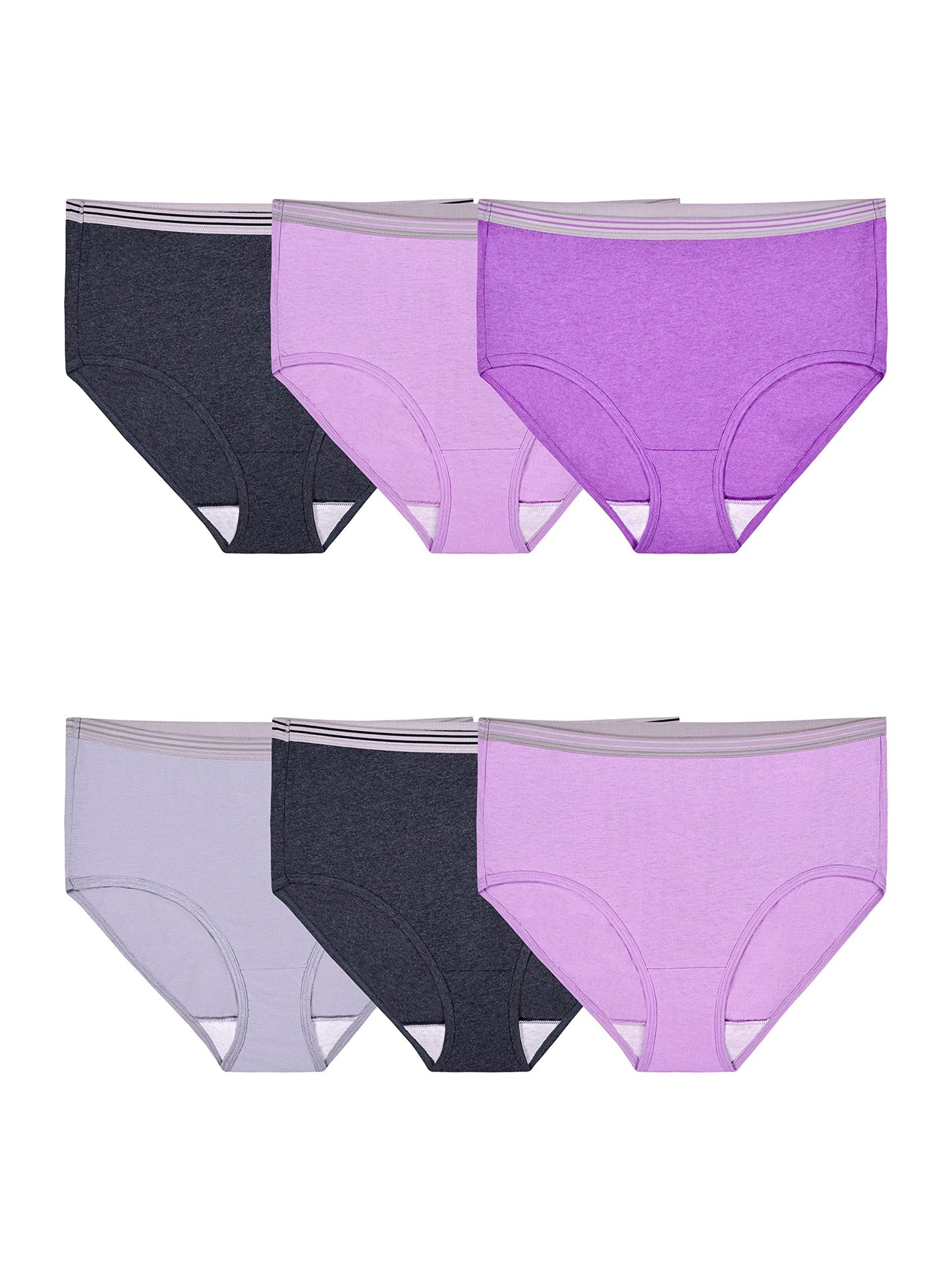 Fruit of the Loom Women's Cotton Blend Brief, 6 Pack-Colors May Vary, 9