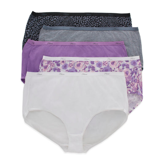 Hanes Women's Plus Cotton Brief 5-Pack 11 Assorted